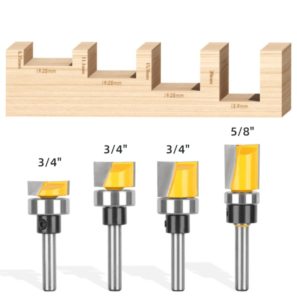 1/4인치 샹크 플러시 트림 라우터 비트(베어링 카바이 - Woodworking Router Templates 리뷰 및 가격