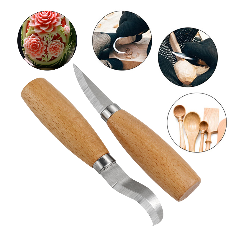 스테인리스 철 조각 칼 너도밤나무 손잡이 곡선형 직선형 - Woodworking Kits 리뷰 및 가격