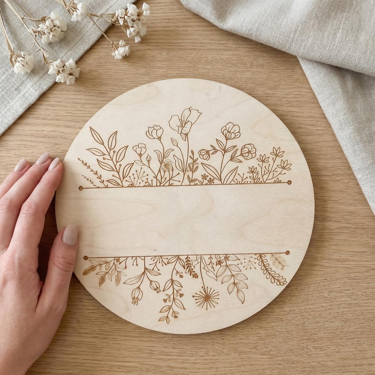 맞춤형 꽃무늬 원형 나무 아기 이름표, 신생아 발표 사 - Woodworking Jobs 리뷰 및 가격