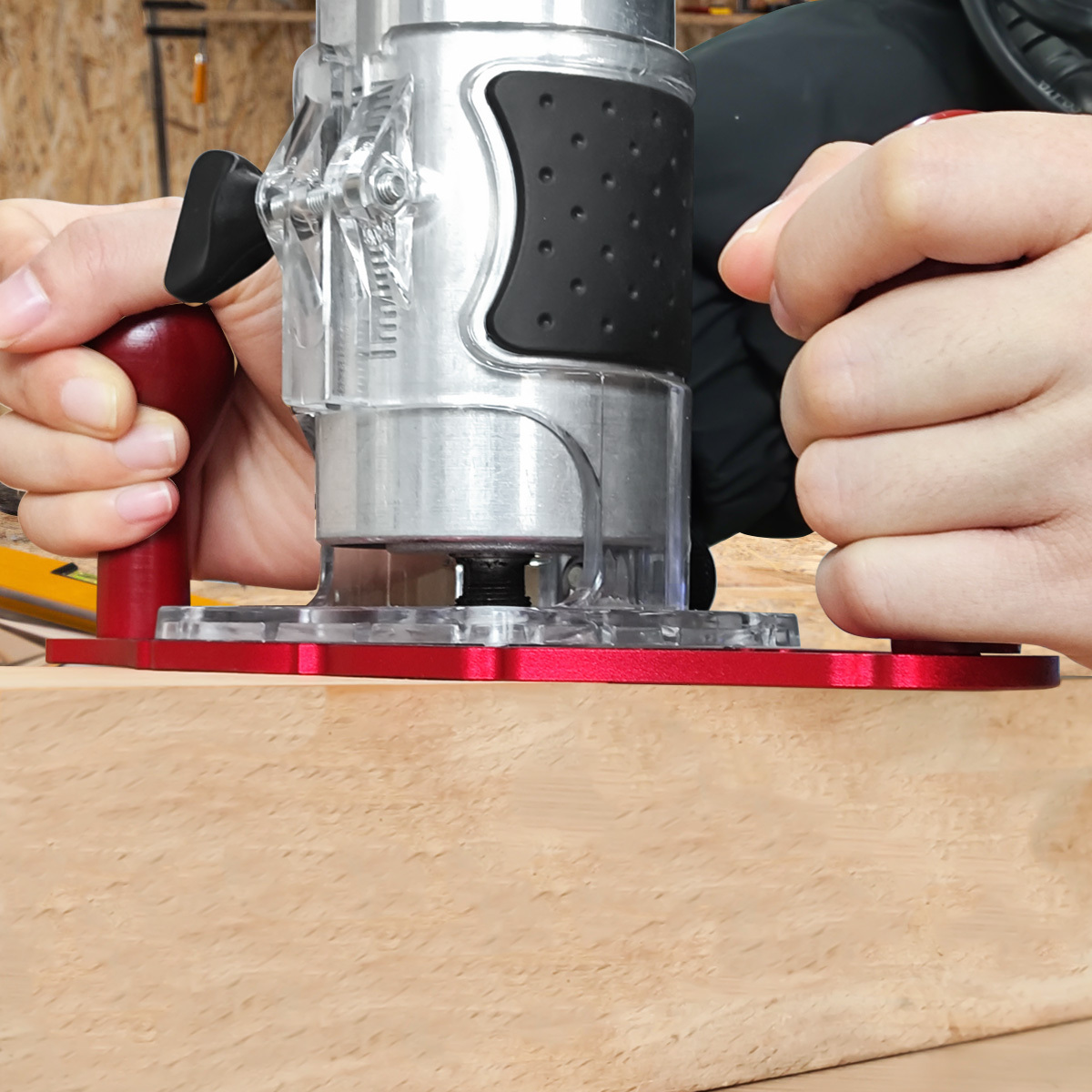 핸들이 있는 라우터 베이스 및 중심선 포인터, 그루빙, - Woodworking Router 리뷰 및 가격