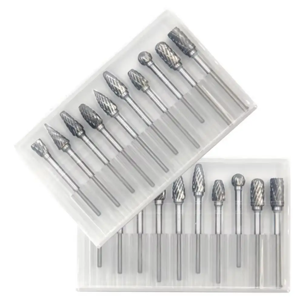 10개입 초경 로터리 버 세트 3mm 샹크 더블 컷 그 - Woodworking Kits 리뷰 및 가격