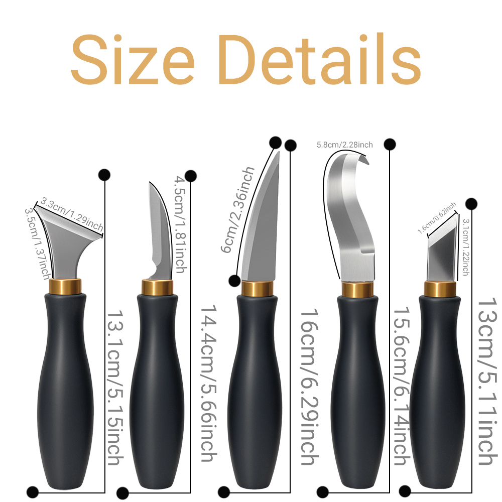 초보자를 위한 5개 세트 목각 도구 블랙 프로스트 플라 - Woodworking Jobs 리뷰 및 가격
