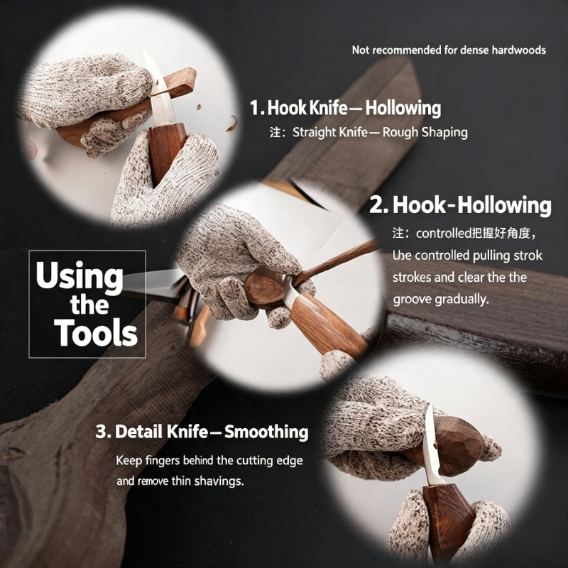 나무 공예 조각 키트 곡선형 숟가락 치즐 손으로 긁는  - Woodworking Hobby Kits 리뷰 및 가격