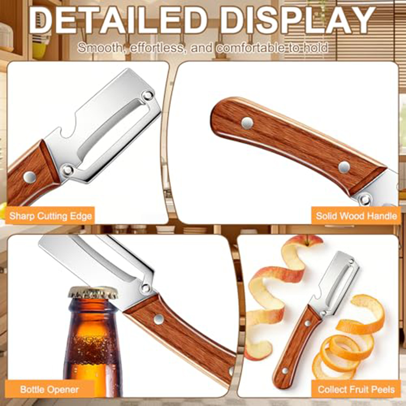스테인리스 스틸 주방 필러, 나무 손잡이가 있는 야채  - Woodworking Hobbies 리뷰 및 가격
