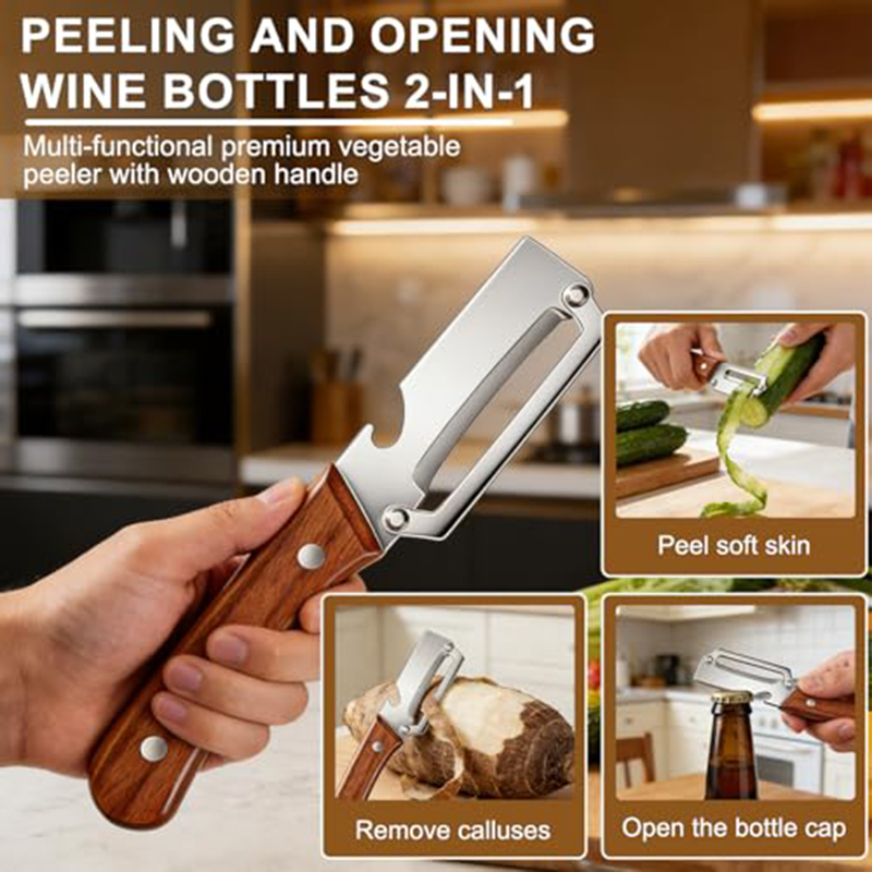 스테인리스 스틸 주방 필러, 나무 손잡이가 있는 야채  - Woodworking Hobbies 리뷰 및 가격