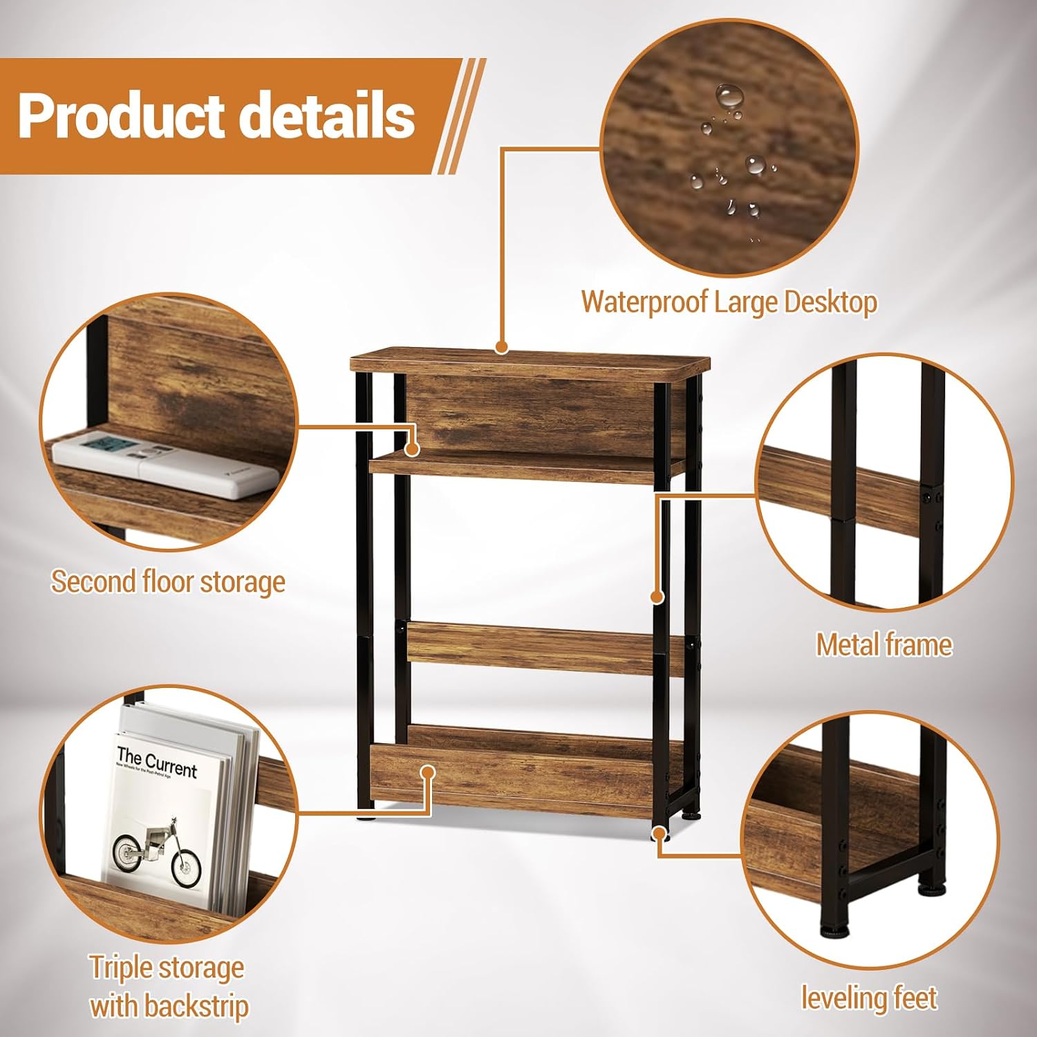 좁은 공간을 위한 좁은 사이드 테이블, 잡지 홀더가 있 - Woodworking Magazine 리뷰 및 가격